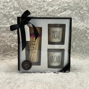 Rae Dunn "LOVE YOU MOM" Candle Set HTF 3.5 Oz Each